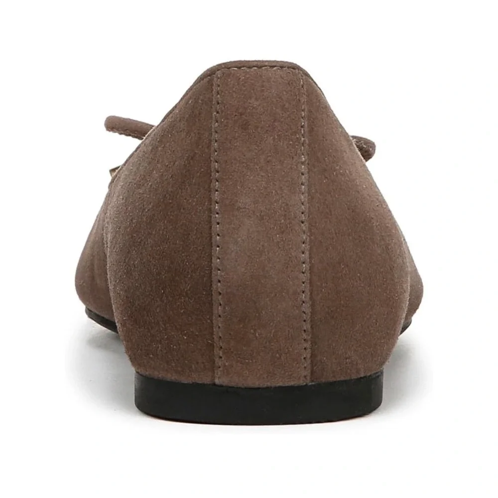 Vionic Klara Skimmers Ballet Flat Driftwood Suede Brown Square Toe Wide 8.5 W